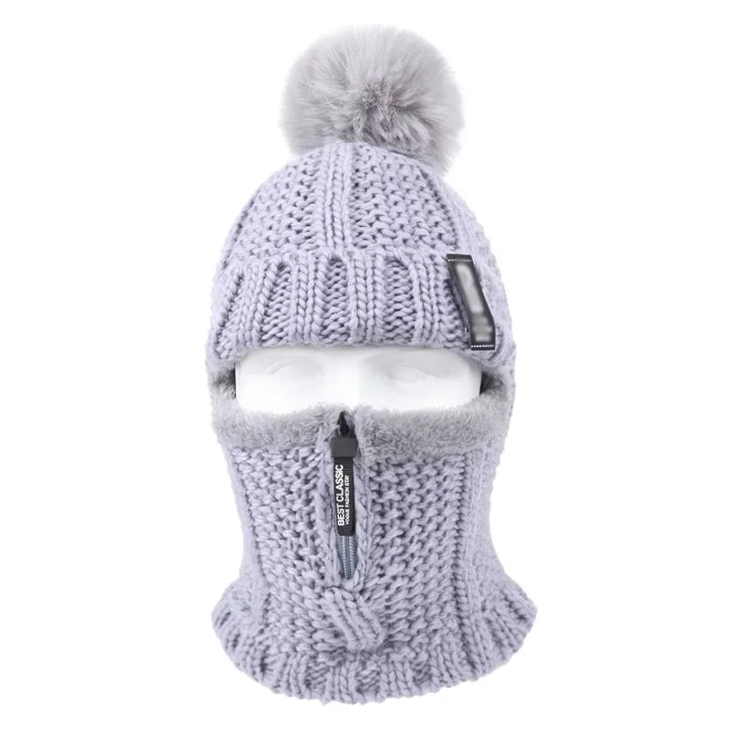 Cagoule Femme Ski Grise sur fond blanc
