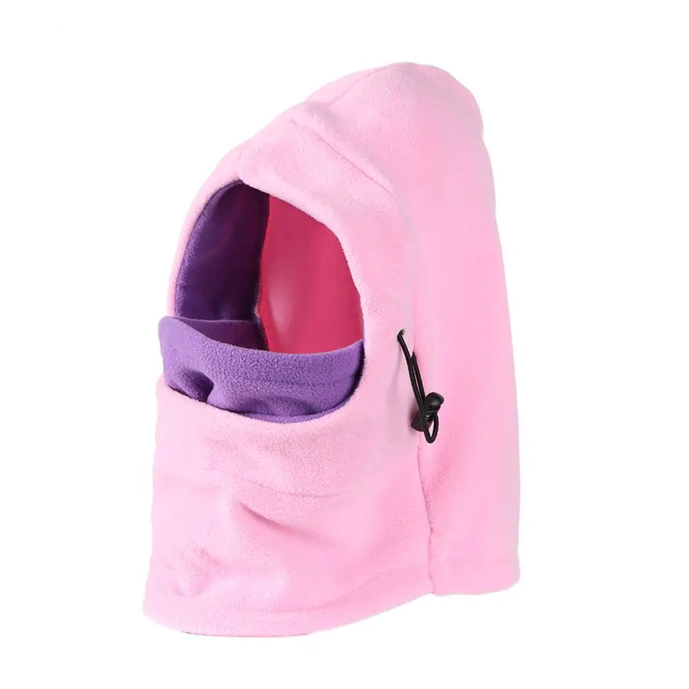Cagoule Fille Ski Rose sur fond blanc