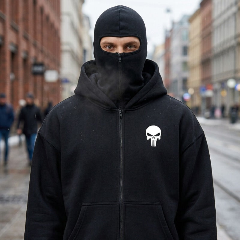 Veste Punisher portée en extérieur