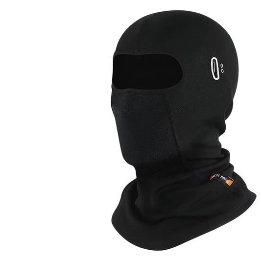 Balaclava Moto noire sur fond blanc