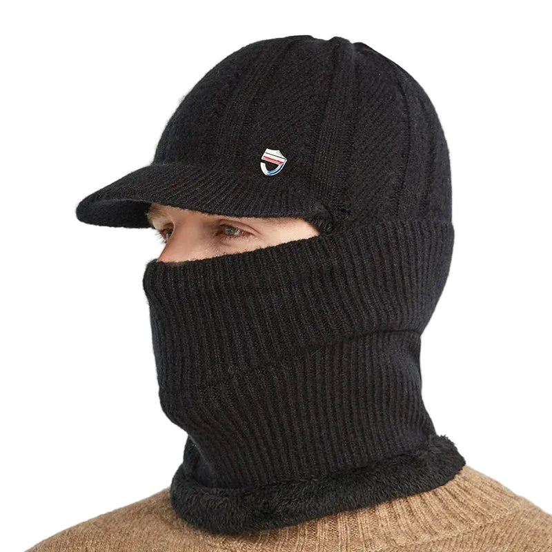 Bonnet Polaire Noir sur fond blanc