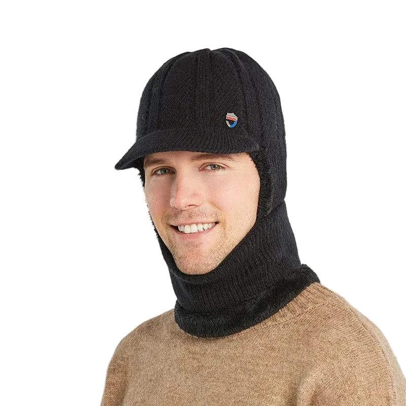 Bonnet Polaire Noir porter par un homme