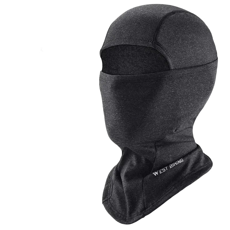 Cagoule Coupe-Vent noire sur fond blanc