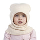 Cagoule Bébé Garçon Blanche sur fond blanc porter par un bebe