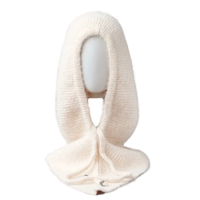 Cagoule Cachemire Beige sur fond blanc