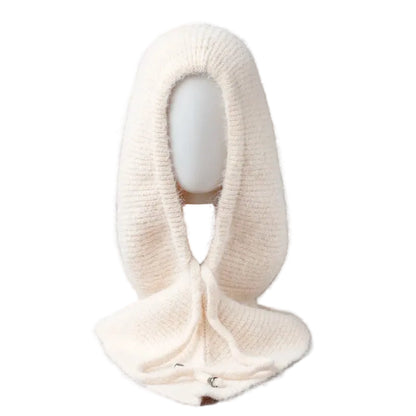 Cagoule Cachemire Beige sur fond blanc