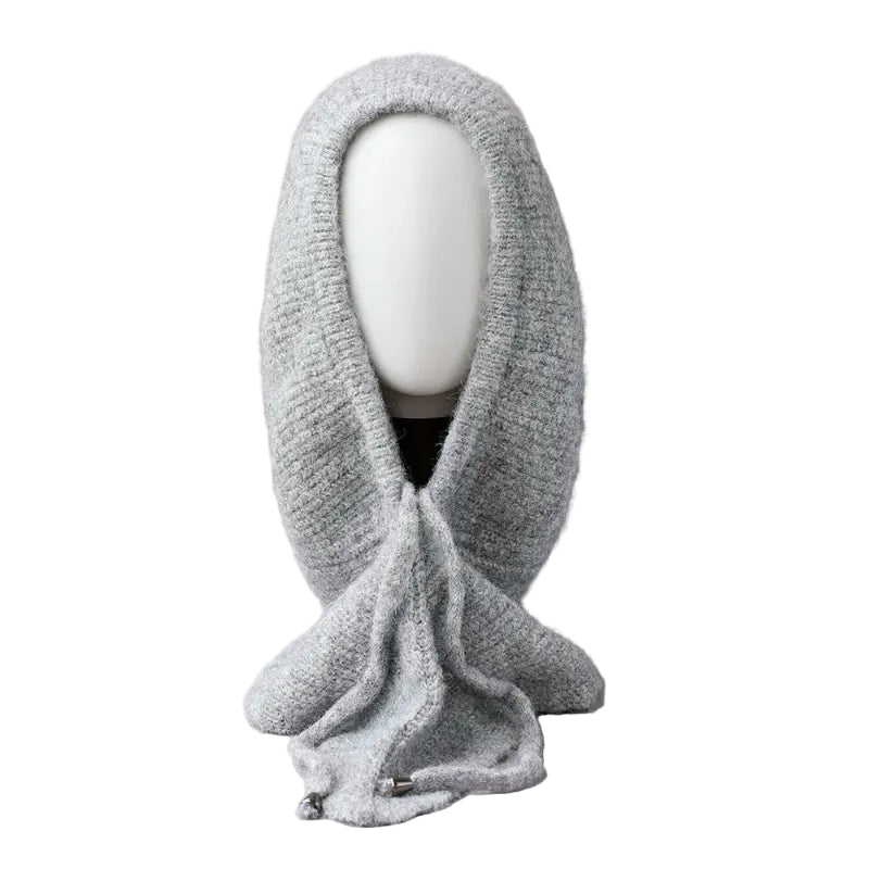 Cagoule Cachemire Grise sur fond blanc