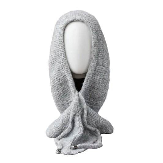 Cagoule Cachemire Grise sur fond blanc