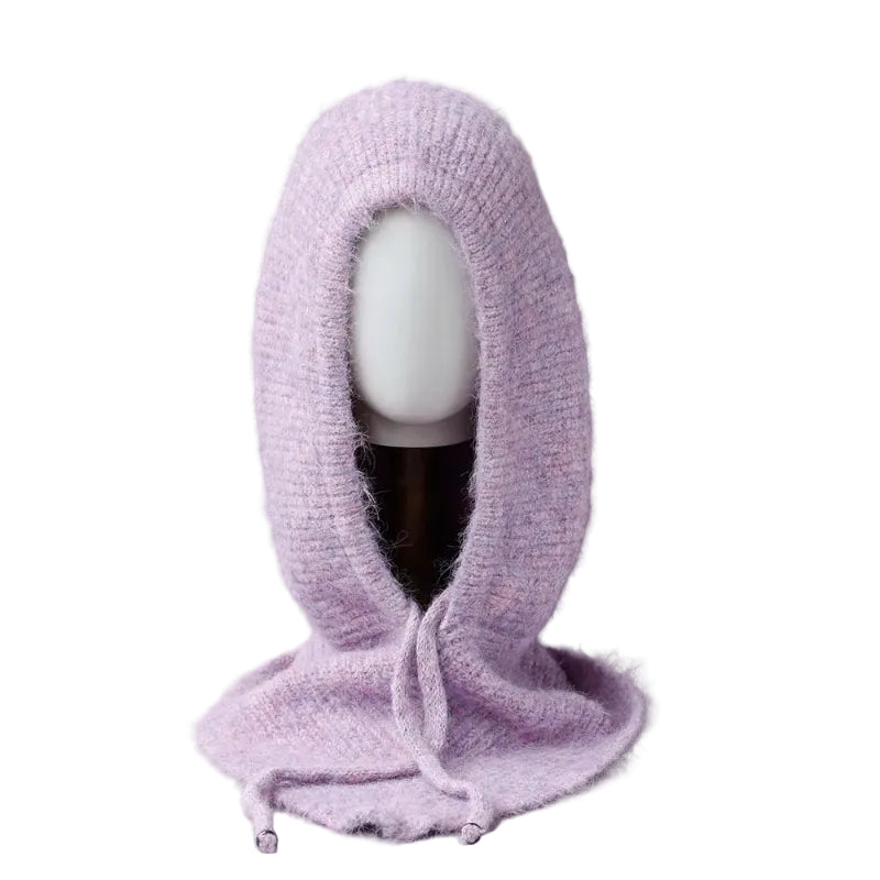 Cagoule Cachemire Rose sur fond blanc