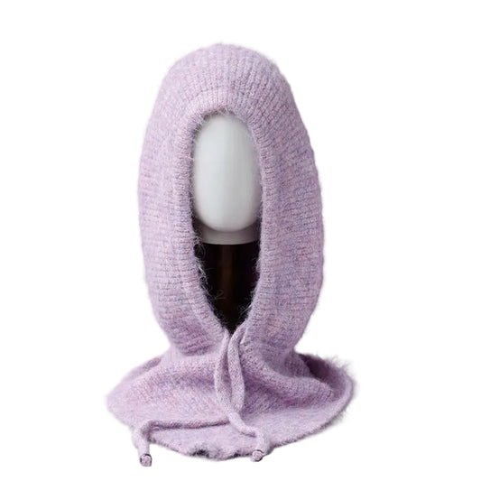 Cagoule Cachemire Rose sur fond blanc