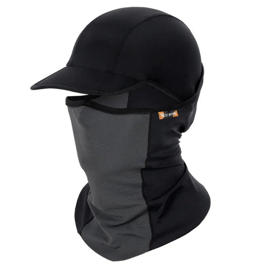 Cagoule Casquette noire sur fond blanc