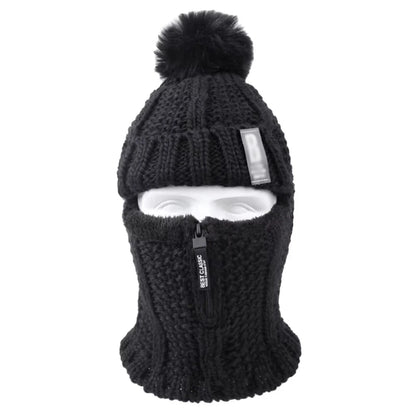 Cagoule Femme Ski noire sur fond blanc