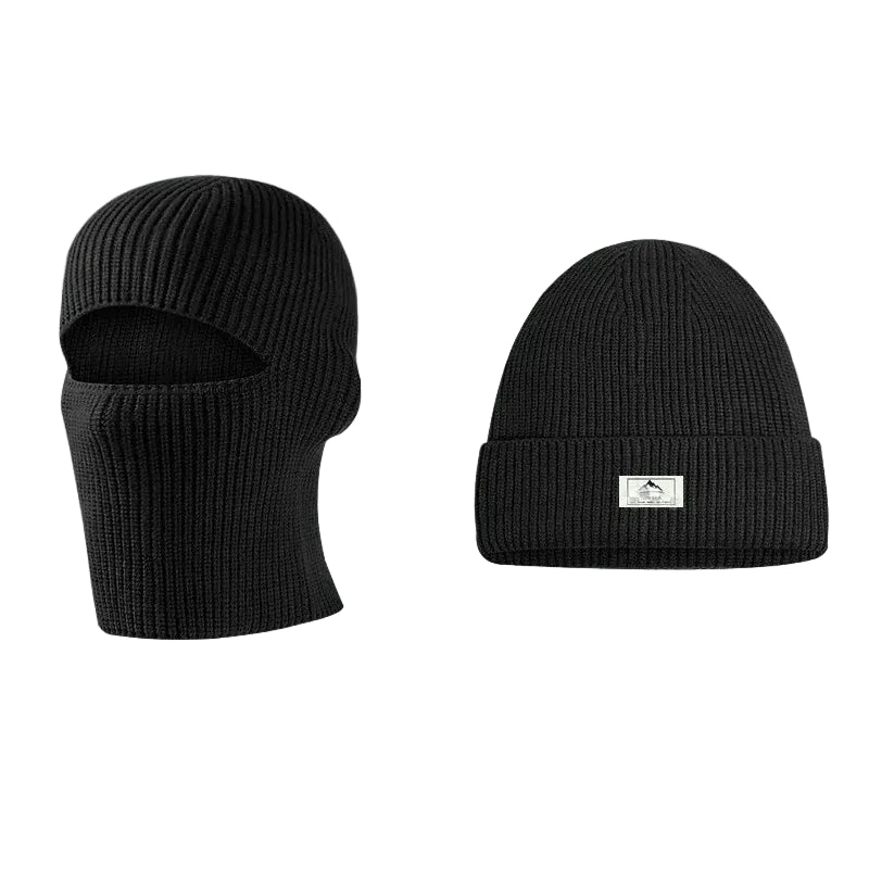 Cagoule Noire Bonnet sur fond blanc
