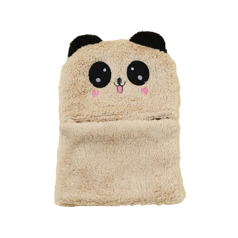Cagoule Panda Beige sur fond blanc