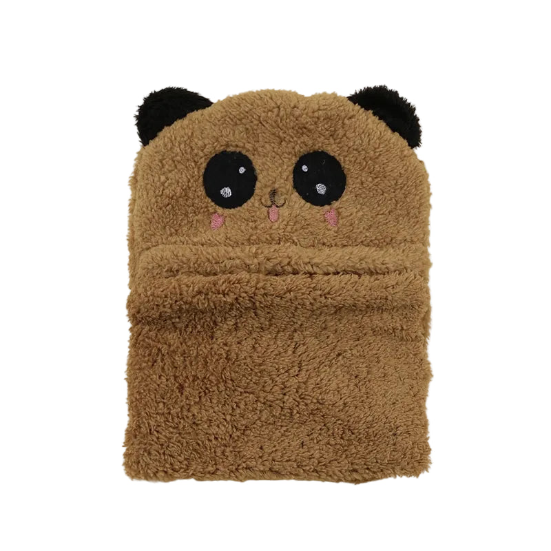 Cagoule Panda Marron sur fond blanc