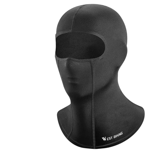 Cagoule Rider noire sur fond blanc