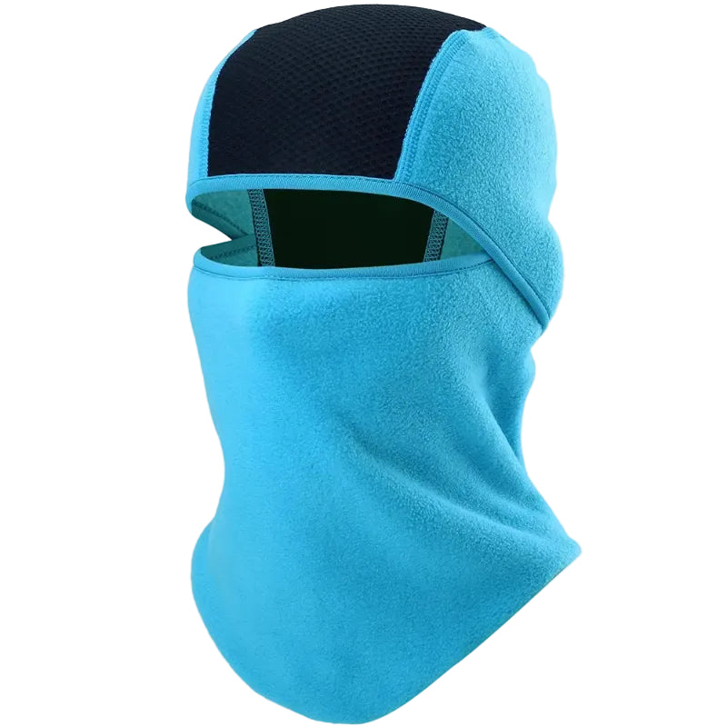 Cagoule Ski Cyan sur fond blanc