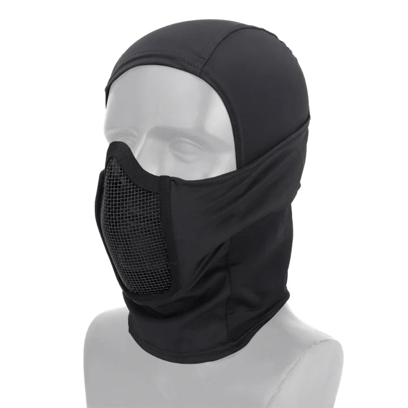 Cagoule Tactique Noire sur fond blanc
