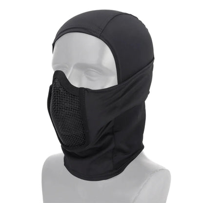 Cagoule Tactique Noire sur fond blanc