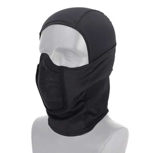 Cagoule Tactique Noire sur fond blanc