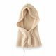 Cagoule Tricotée Beige sur fond blanc