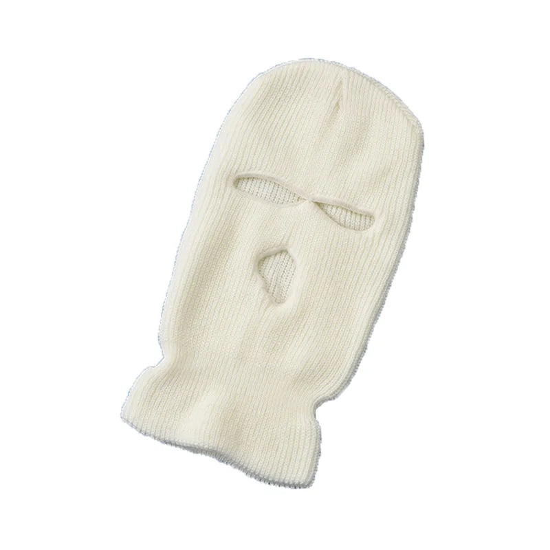 Cagoule Trois Trous Blanche sur fond blanc
