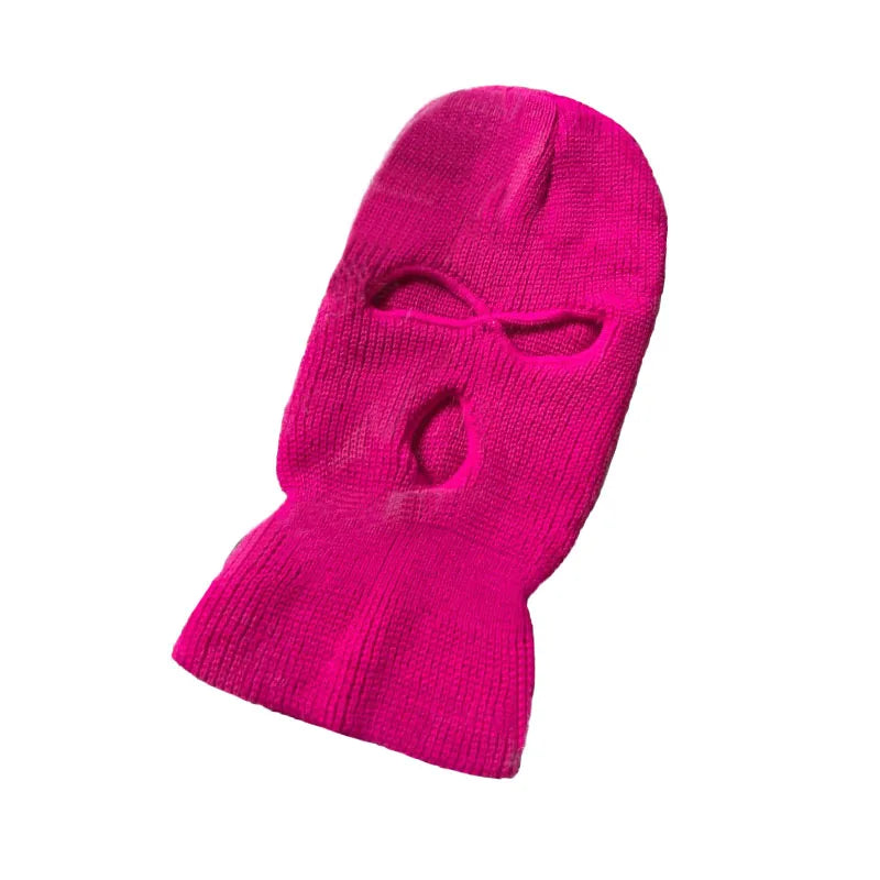 Cagoule Trois Trous Rose sur fond blanc