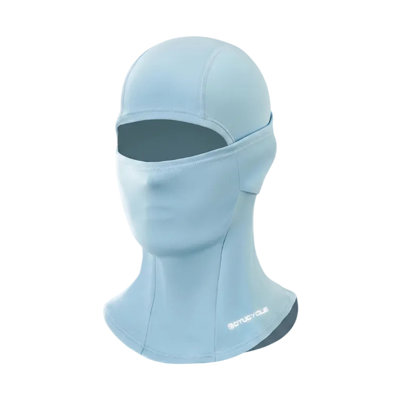 Cagoule Vélo Bleue sur fond blanc