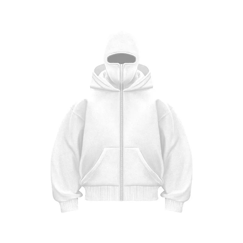 Cagoule Veste Blanche sur fond blanc
