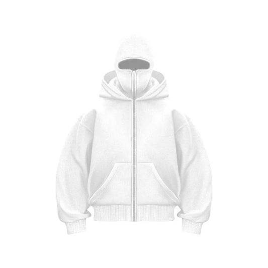 Cagoule Veste Blanche sur fond blanc
