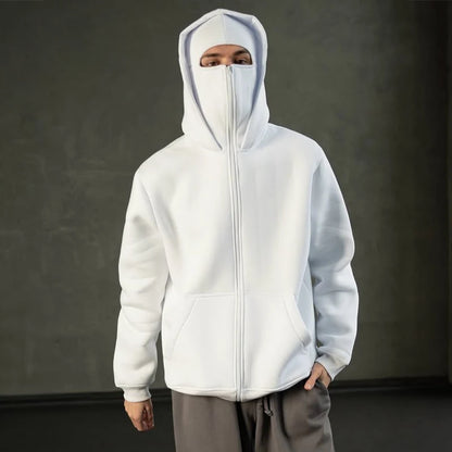 Cagoule Veste Blanche porter par un homme