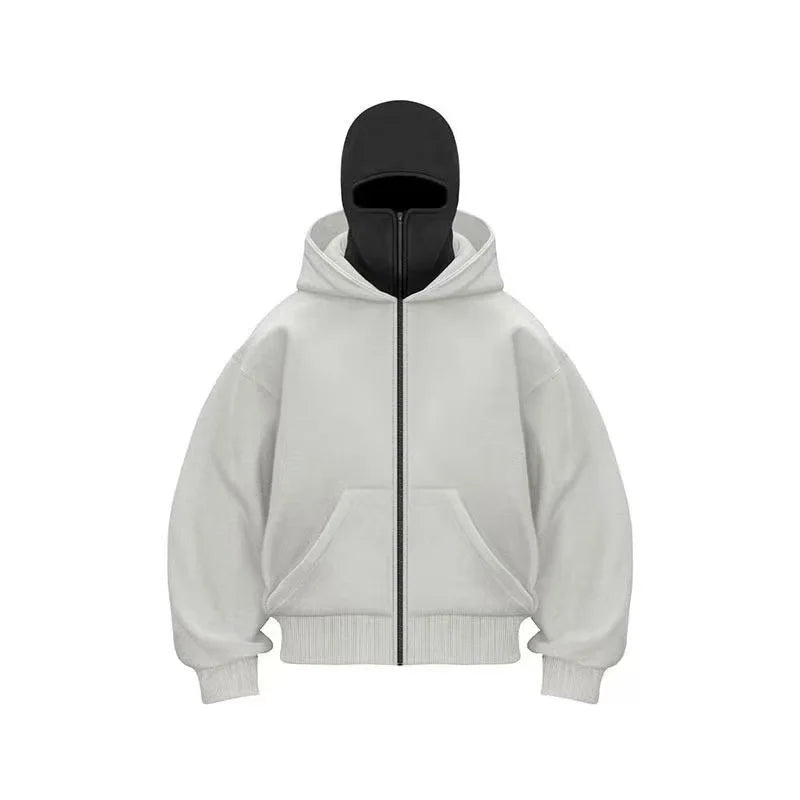 Cagoule Veste Grise sur fond blanc