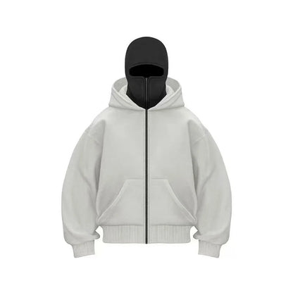 Cagoule Veste Grise sur fond blanc