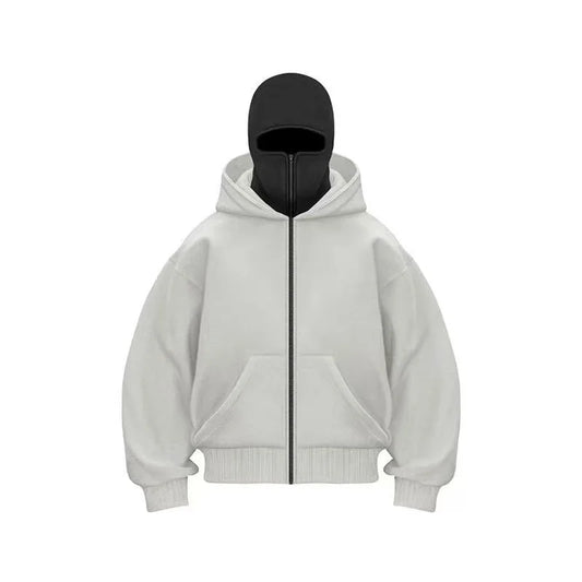 Cagoule Veste Grise sur fond blanc