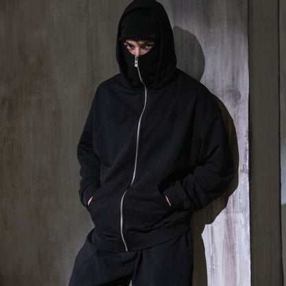 Cagoule veste noire porter par un homme