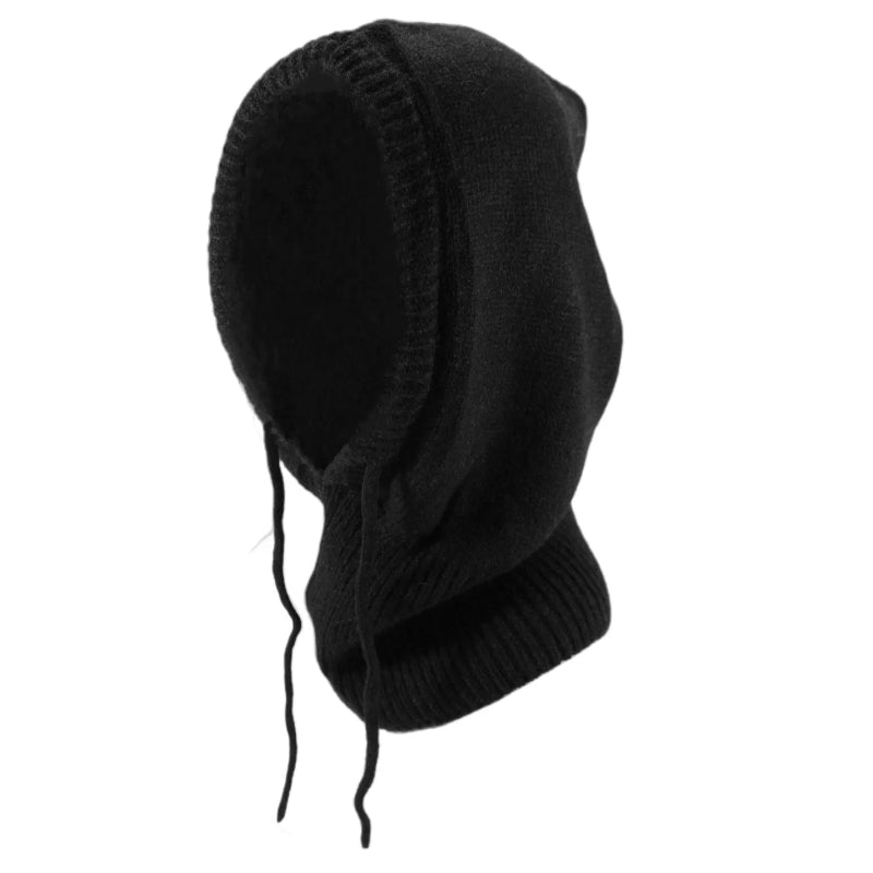 Capuche Cagoule Noire sur fond blanc