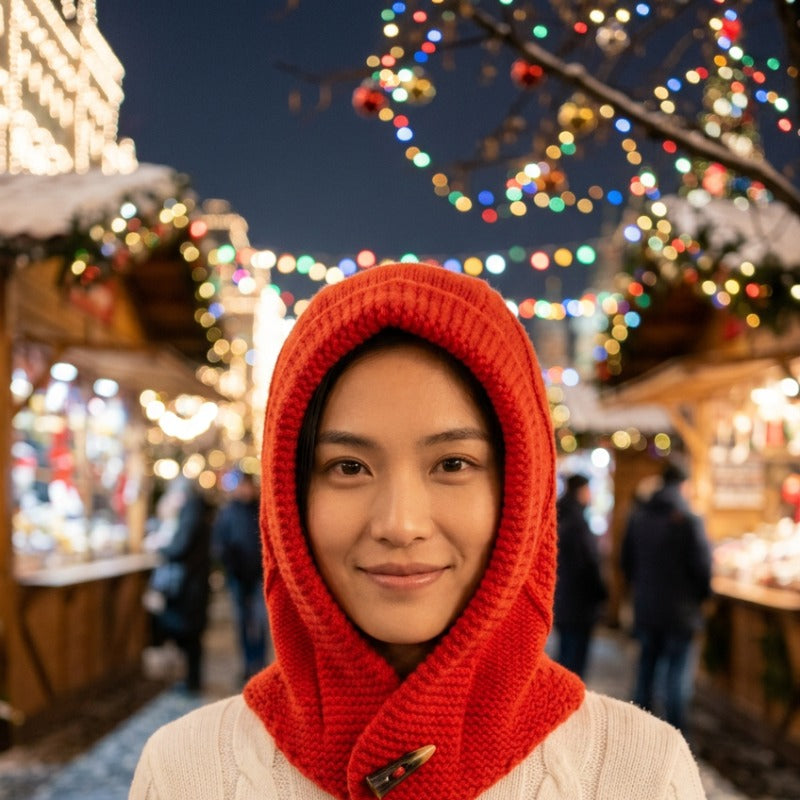 Cagoule Crochet portée en extérieur