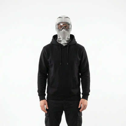 Cagoule Thermique Blanche portée sur fond blanc