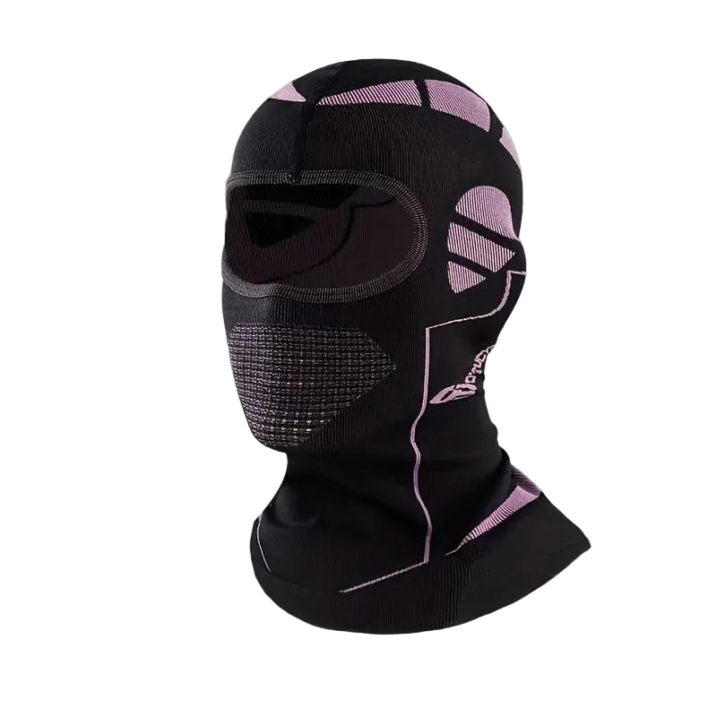 cagoule thermique rose sur fond blanc