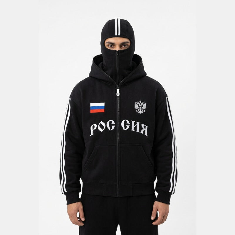Veste Russe portée sur fond blanc