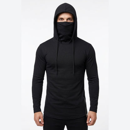 Veste sport cagoule portée sur fond blanc